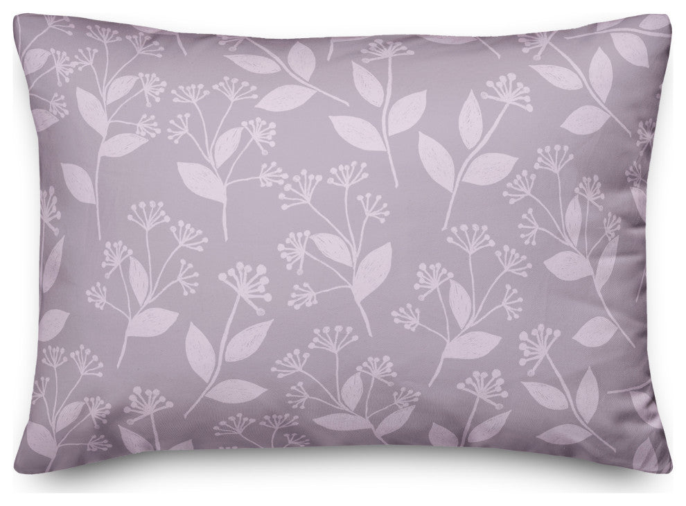Floral Silhouette Soft Lilac 4 14x20 Spun Poly Pillow