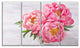 Bunch of Peony Flowers In Vase, Floral Canvas Art Print, 48"x28", 4 Panels