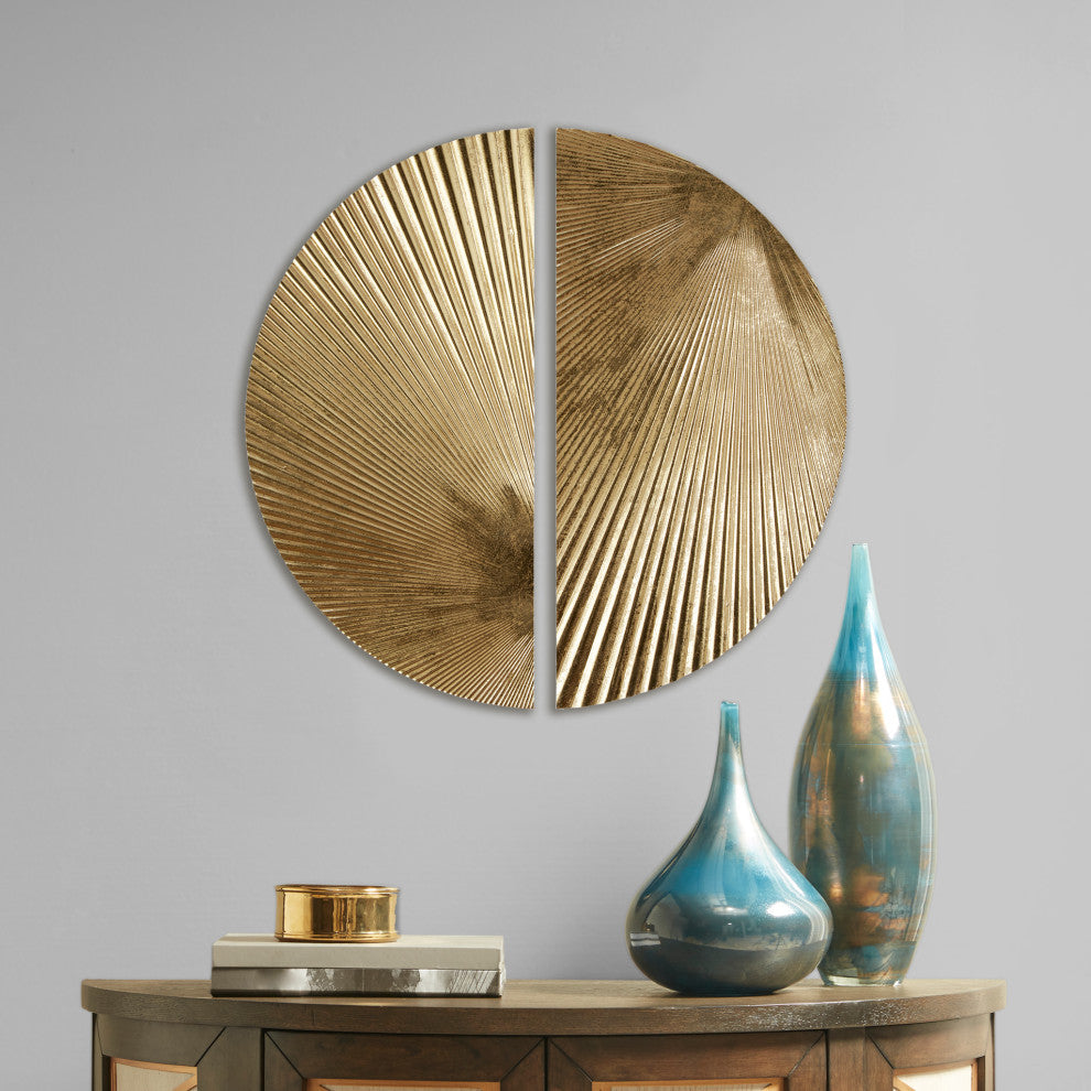 Madison Park Radiant Half-moon 2-piece Metal Wall Decor Set