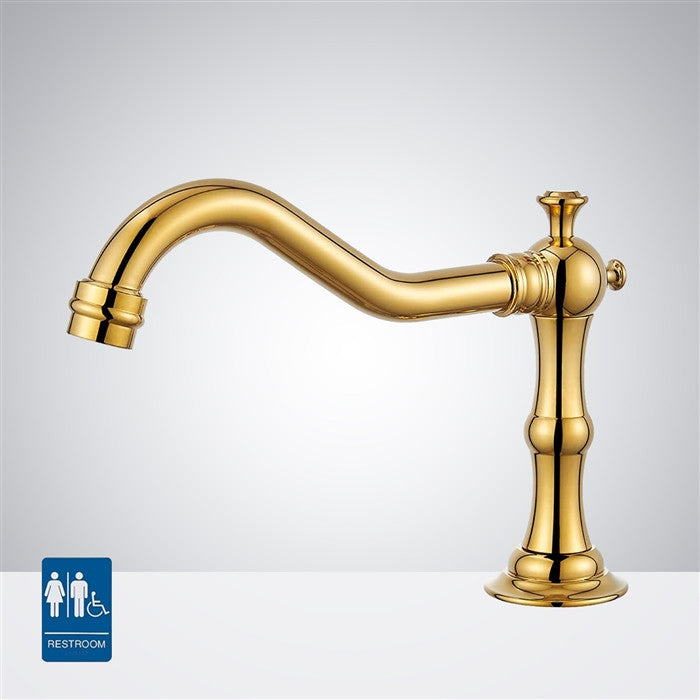 Bathselect Commercial Gold Antique Style Brass Automatic Sensor Faucet