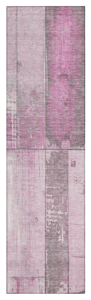 Machine Washable Indoor/Outdoor Chantille ACN1877 Pink 2'3" x 7'6" Runner Rug