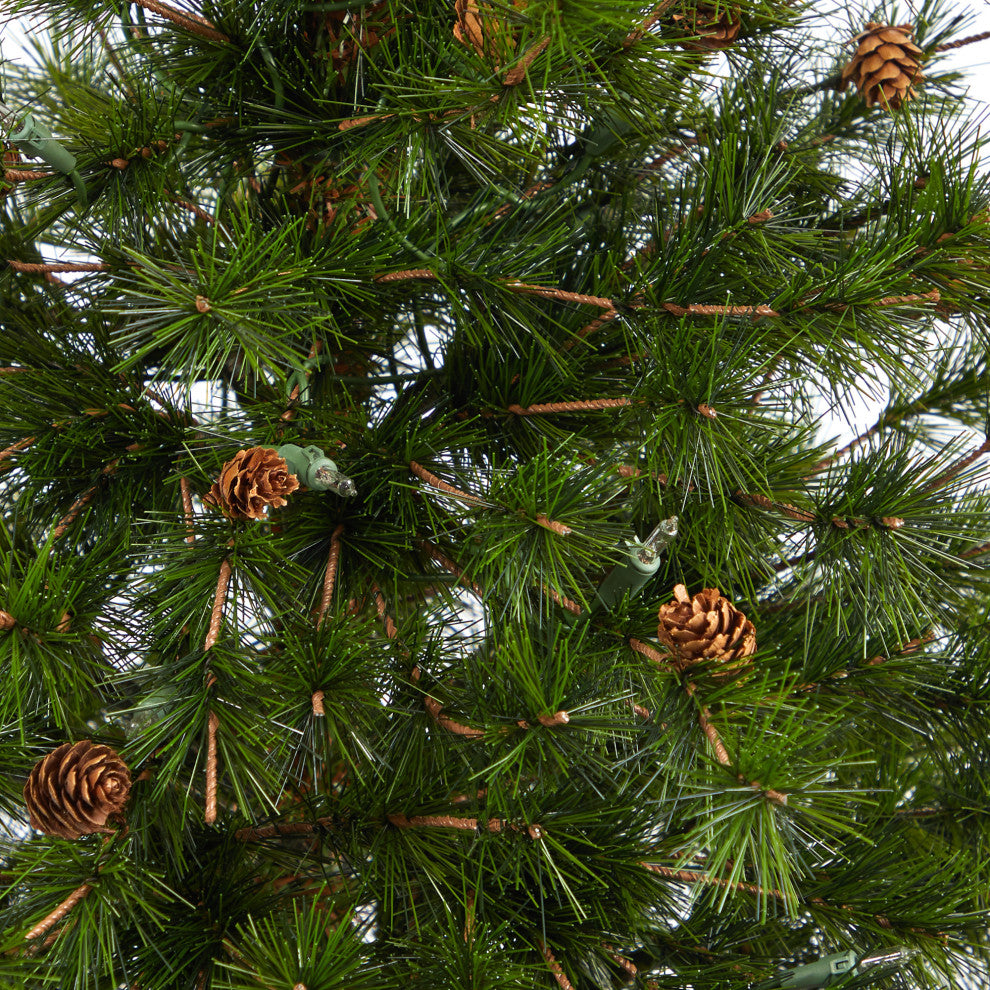 44" Colorado Mountain Pine Faux Xmas Tree W/Lites, Bendable Branches & Pinecone