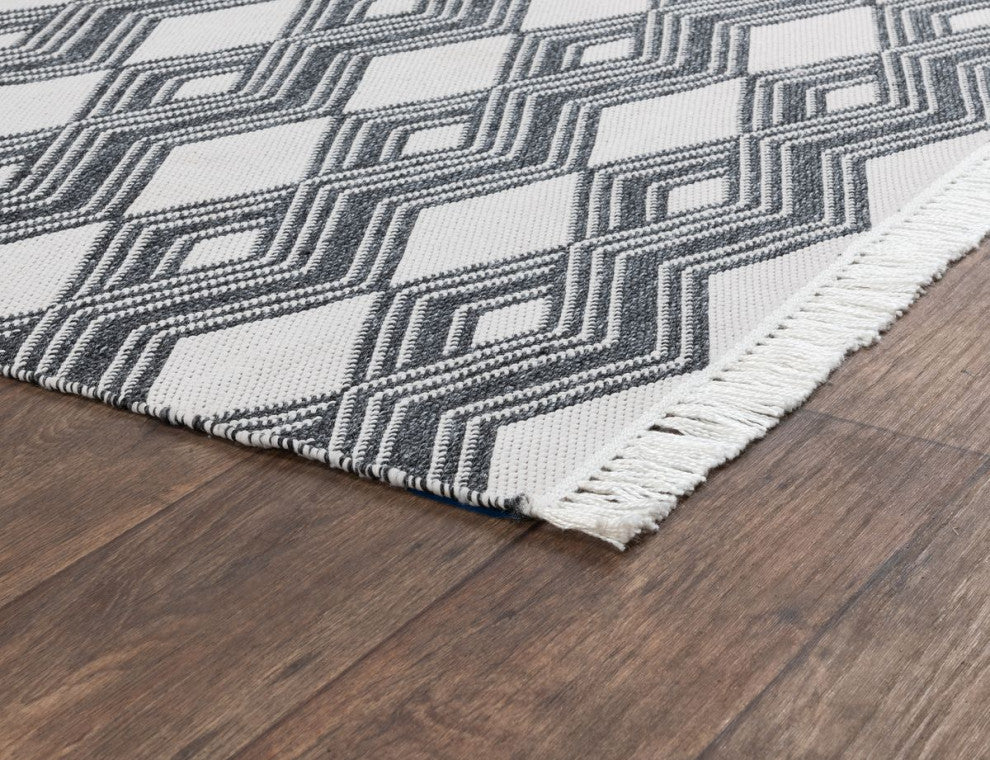 Classic Home Indoor/Outdoor Banning Charcoal 5x8 Rug