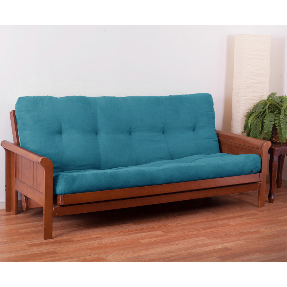 Blazing Needles Vitality 6" Microsuede Full Futon Mattress, Aqua Blue