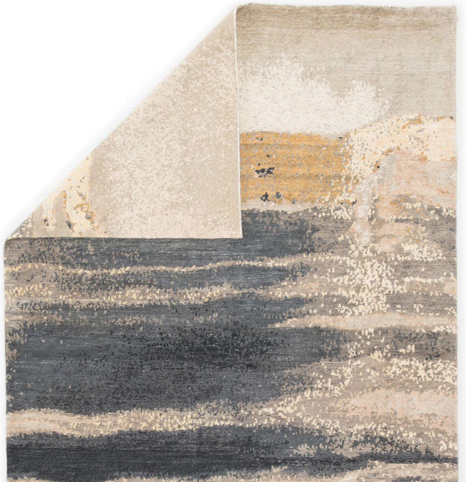 Zoe Bios Creative by Jaipur Living Mignonne Knotted Abstract Gold Rug, 8'x10'