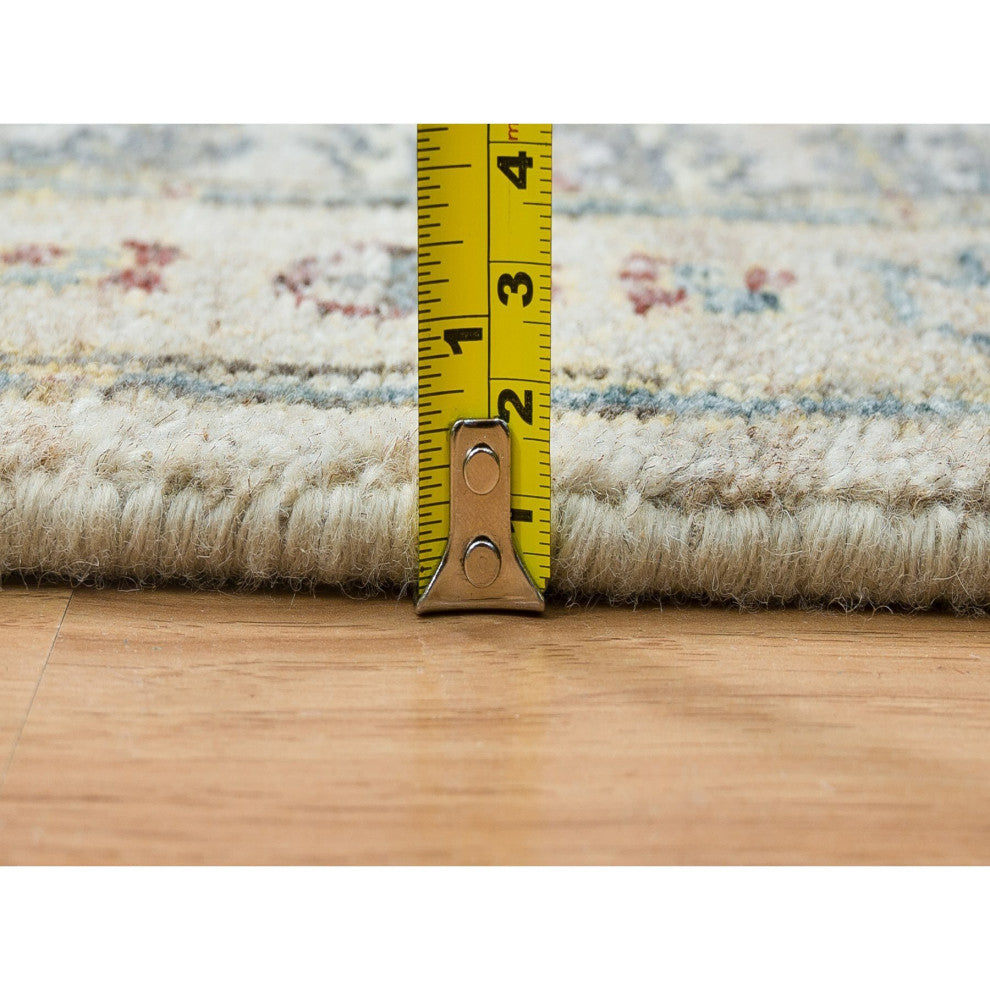 Ivory Hand Knotted Reimagined Persian Viss Design Runner Oriental  2'7"x11'10"