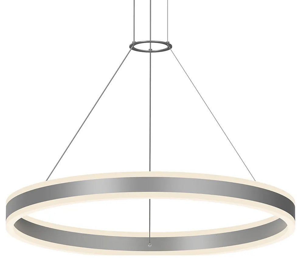 Sonneman 2305 Double Corona 32"W Integrated LED Ring Chandelier - Bright Satin
