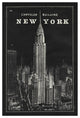 "Blueprint Map New York Chrysler Building Black" Print by Sue Schlabach, 26"x38"