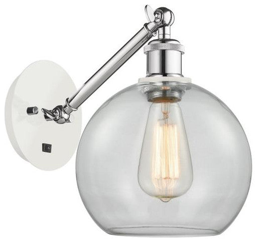 Innovations 317-1W-WPC-G122-8 1-Light Sconce, White and Polished Chrome