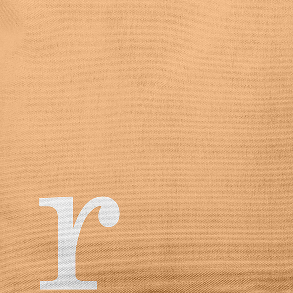 18" x 18" Modern Monogram Indoor/Outdoor Polyester Throw Pillow, Pale Gold