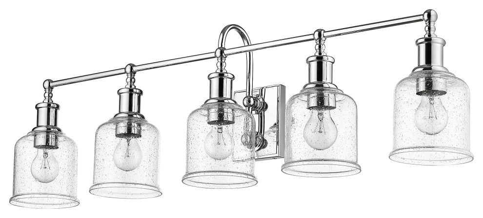 Zlite 734-5V-CH 5-Light Vanity, Clear Seedy