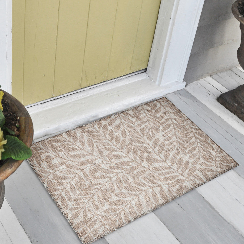 Indoor/Outdoor Sedona SN5 Putty Machine Washable 1'8" x 2'6" Rug