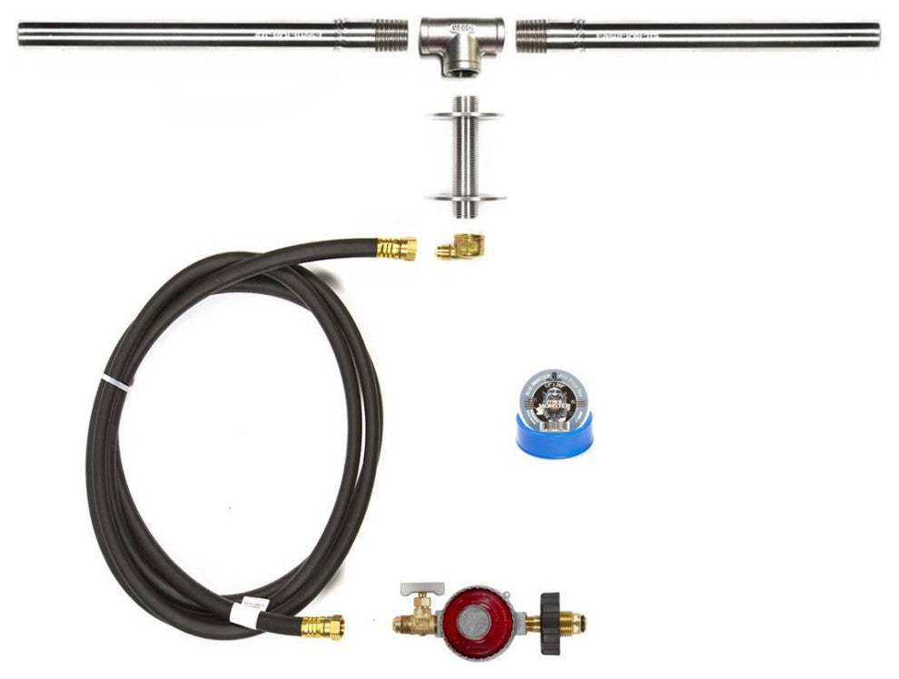 122" 3-Piece Trough Burner and Complete Basic Propane Fire Kit