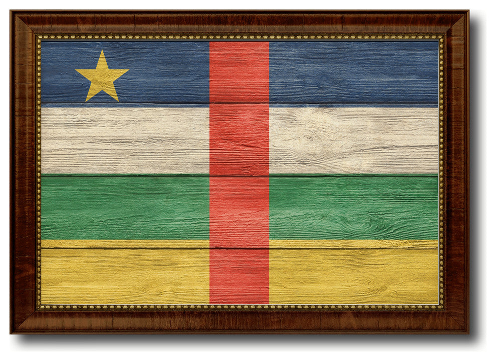 Central African Republic Country Textured Flag Print, 19"X27"