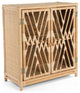 Rattan Chippendale Storage Cabinet With 2 Doors, Natural
