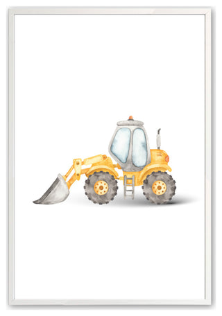 Opaque White 12" x 16" Construction Vehicles, Set of 3