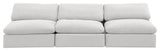 Comfy Upholstered Modular Sofa, Cream, 3-Piece: 3 Armless Chair, Velvet