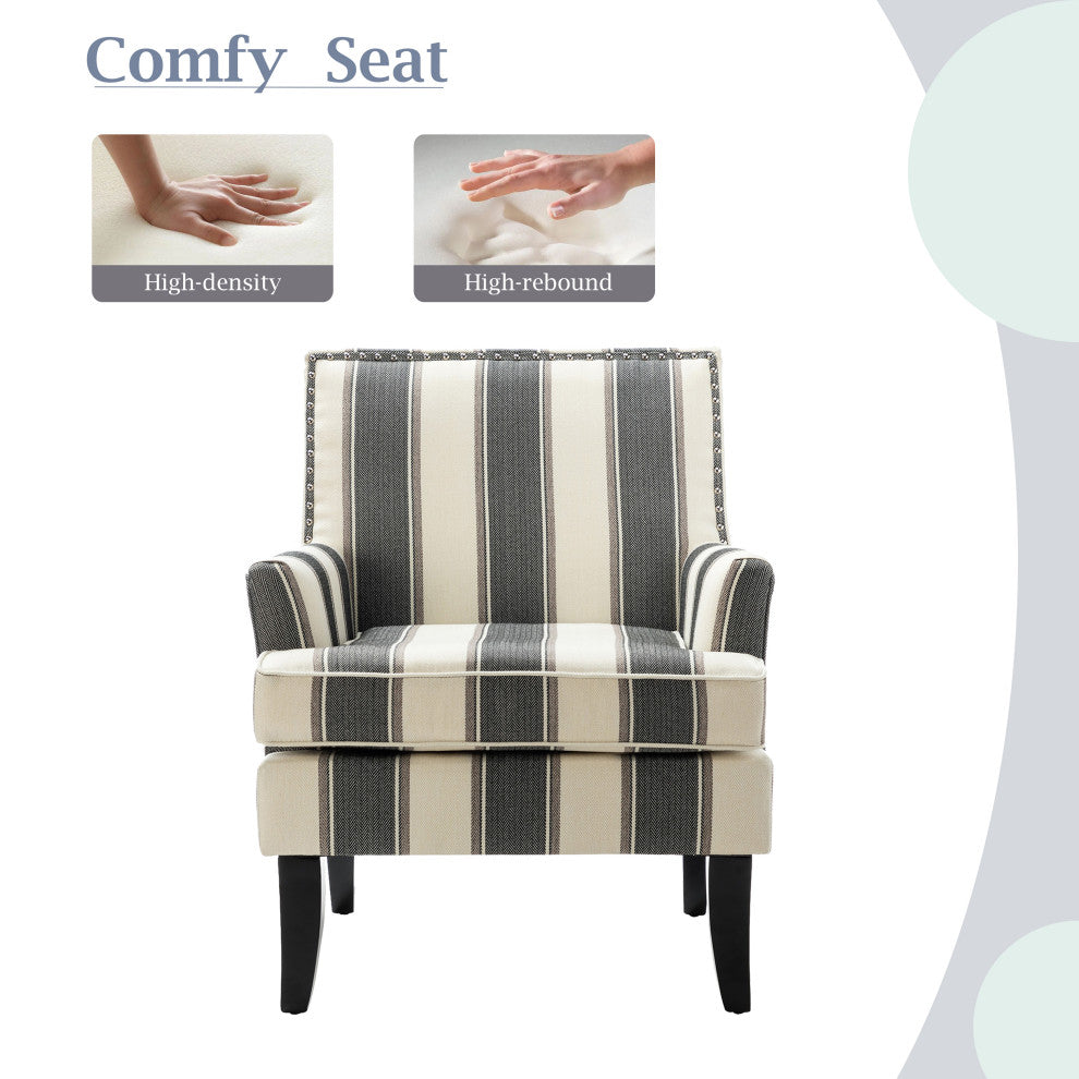 Herrera Classic Armchair With Pattern, Black