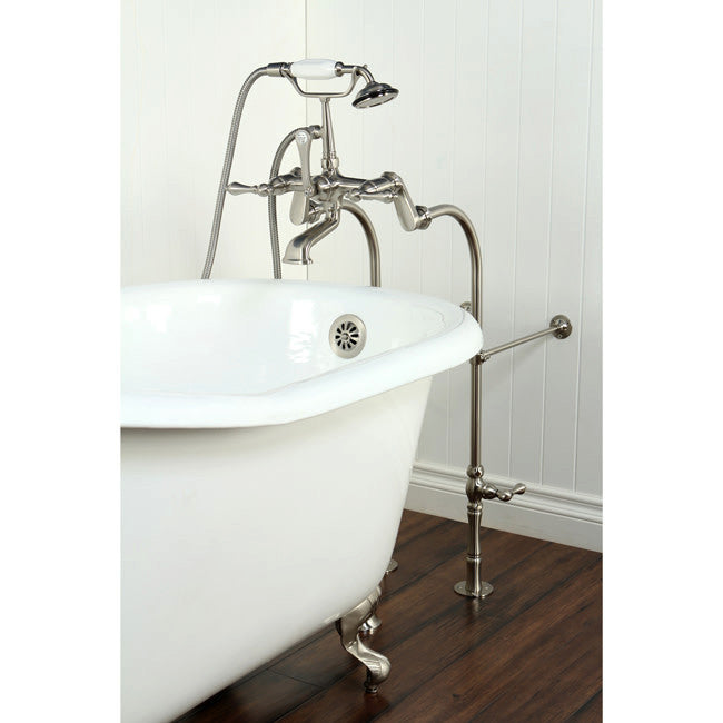 Kingston Brass CCK103T Vintage Floor Mounted Clawfoot Tub Filler - Brushed