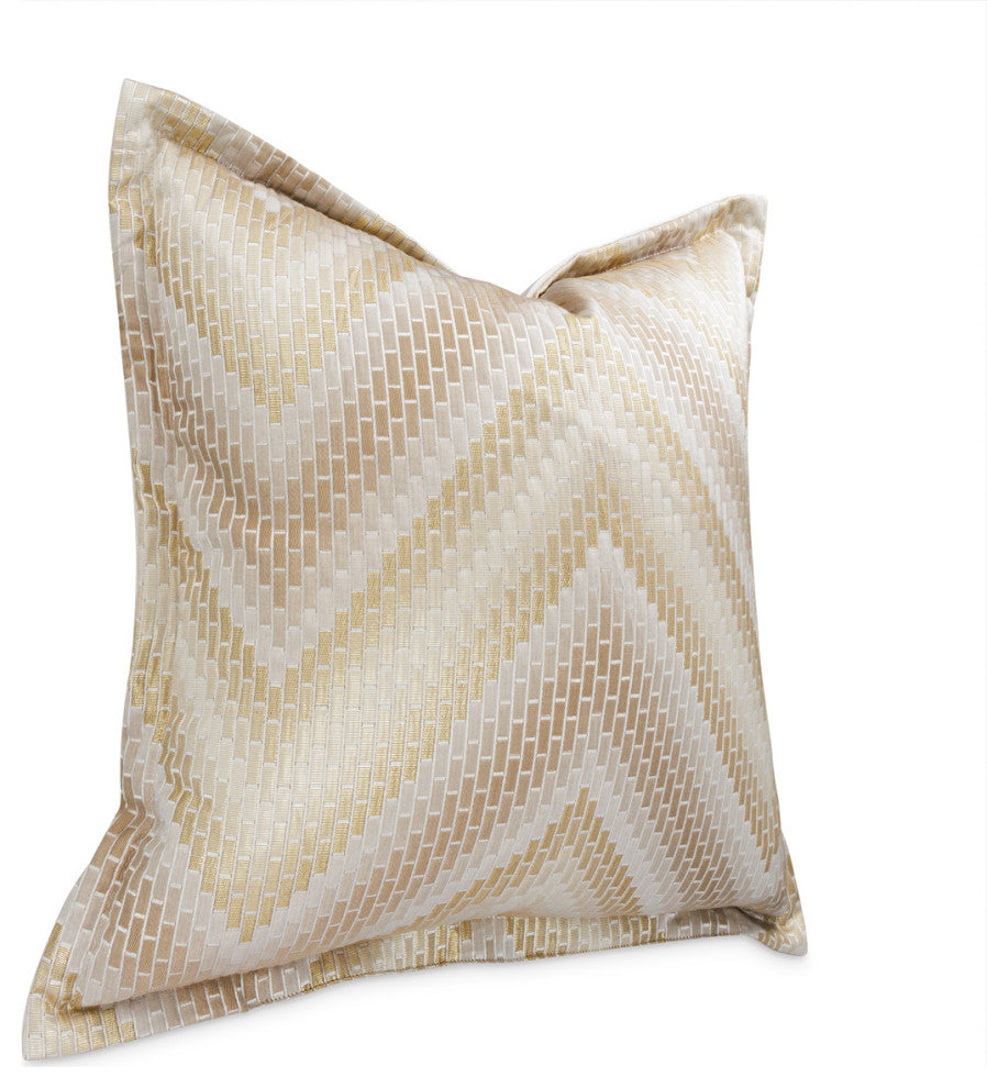 GLAMtastic Infinity 22" Flange Pillow, Set of 2, Gold