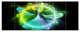 Green Fractal Vortices of Energy, Floral Canvas Art Print, 70"x28", 6 Panels