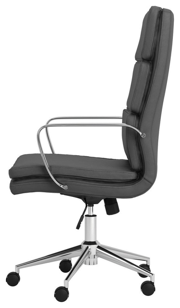 High Back Upholstered Office Chair, Gray