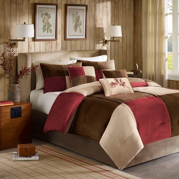 Madison Park Microsuede-Pieced Comforter 7-Piece Set, California King