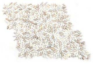 Tea Party 12"x12" Floral Marble Mosaic Wall/Floor Tile,White,Single Sheet