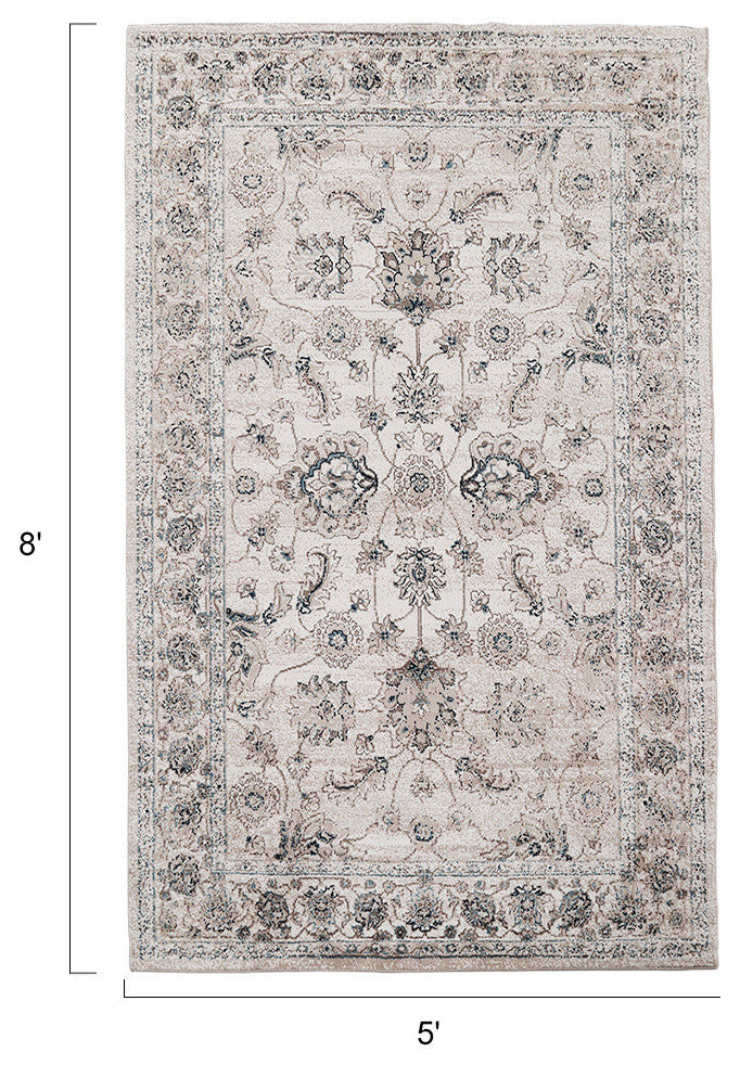 LNC Rugs Mat Indoor Distressed Vintage Area Rug, 5' X 8'