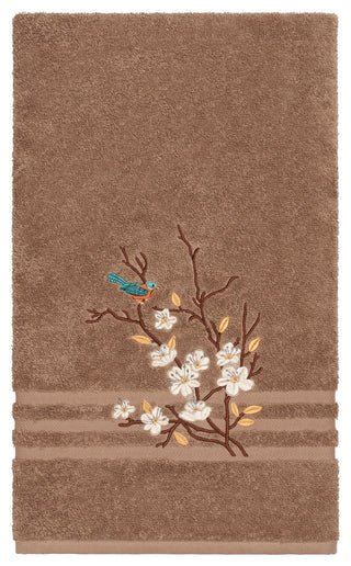 Linum Home Textiles Spring Time Embellished, Latte, Bath Towel, 2-Piece Set