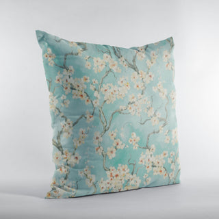 Spa Garden Cherry Blossoms Luxury Throw Pillow, Double sided 16"x16"