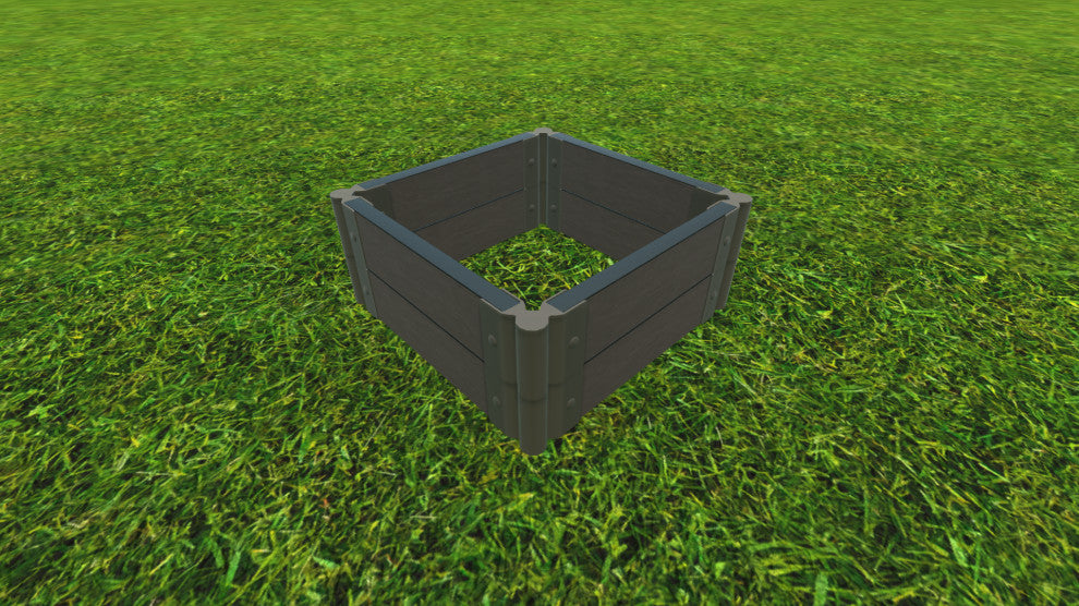 Weathered Wood 2'x2'x11" Garden Raised Bed 2" Profile