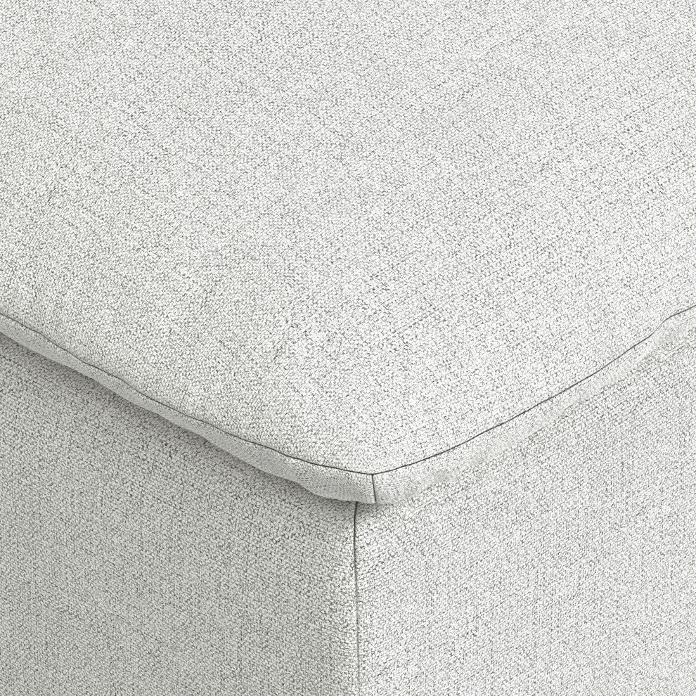 Jasmine Ottoman in Performance Fabric, Assembled, Cloud Gray