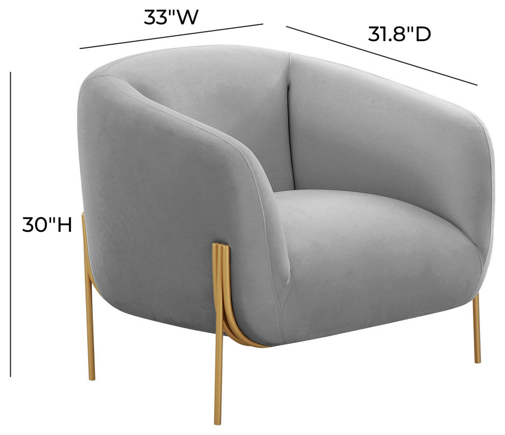 Kandra Gray Velvet Accent Chair