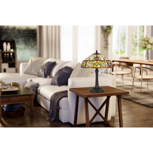 Quoizel TF5215TVB Two Light Table Lamp, Vintage Bronze Finish