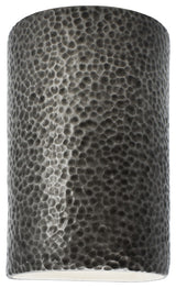 Ambiance, Small ADA Cylinder, Open Top & Bottom Wall Sconce, Hammered Pewter