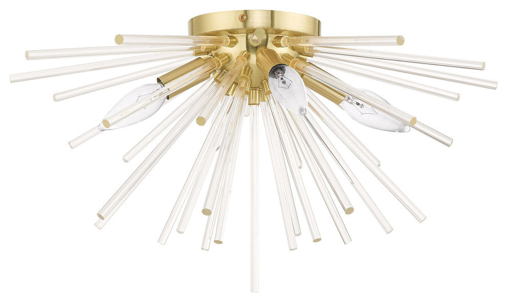 Livex Lighting Satin Brass 4-Light Ceiling Mount