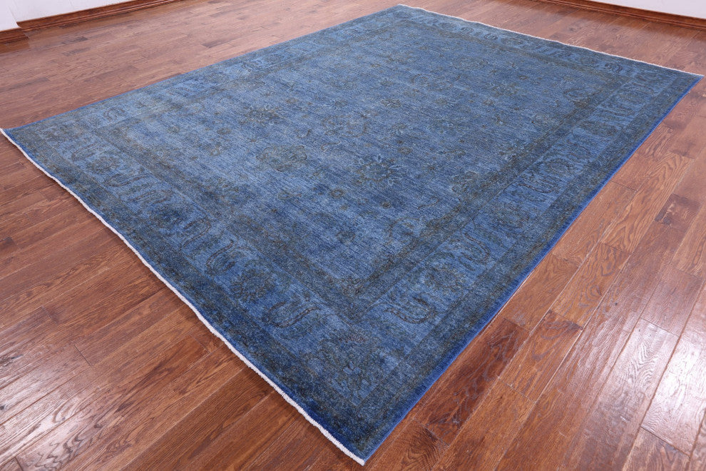 8' 11" X 11' 8" Handmade Overdyed Full Pile Wool Rug - Q12712