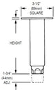 Component Hardware Stainless Steel Adjustable Leg Leveler, 4"