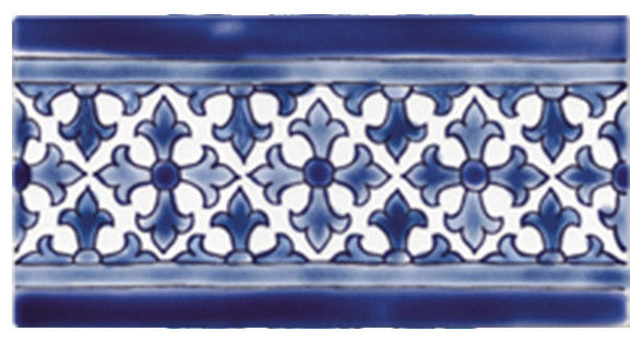 3.94"x7.87" Maya Handpainted Border Blue