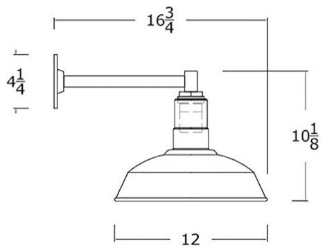 The 12" Westchester Industrial Barn Light with 11" Straight Arm , Red