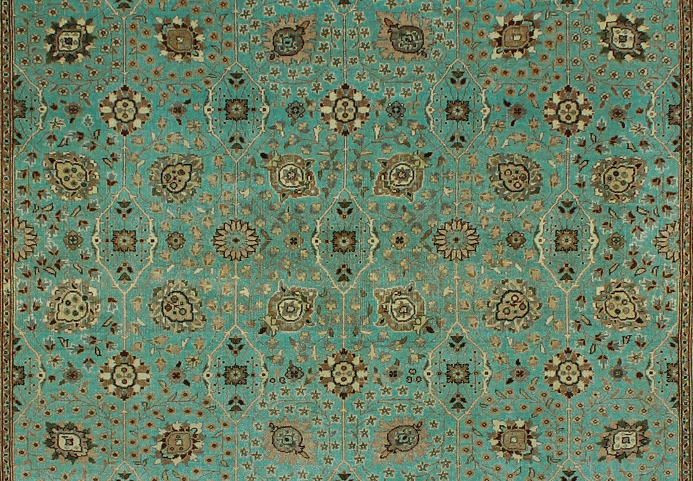 Turkish-knotted Ankara Journee Light Blue Rug 6''3"x9''1"