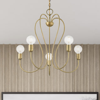 Livex Lighting Lucerne 5 Light Antique Brass Chandelier
