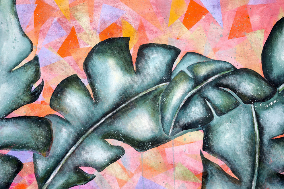 Wall tapestry, tapesrty wall hanging, banana leaf art, tropical art, botanical
