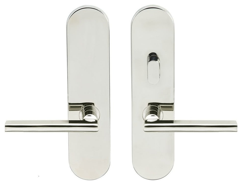 Sunrise Lever, Tubular Passage With Privacy Bolt, LH, Polished Stainless Steel