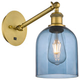 Ballston-Bella 1-Light 6" Sconce, Up/Down Arm, Brushed Brass, Princess Blue
