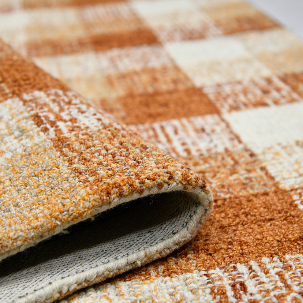Tartan Cartwell Area Rug, Orange, 9' x 13', Plaid