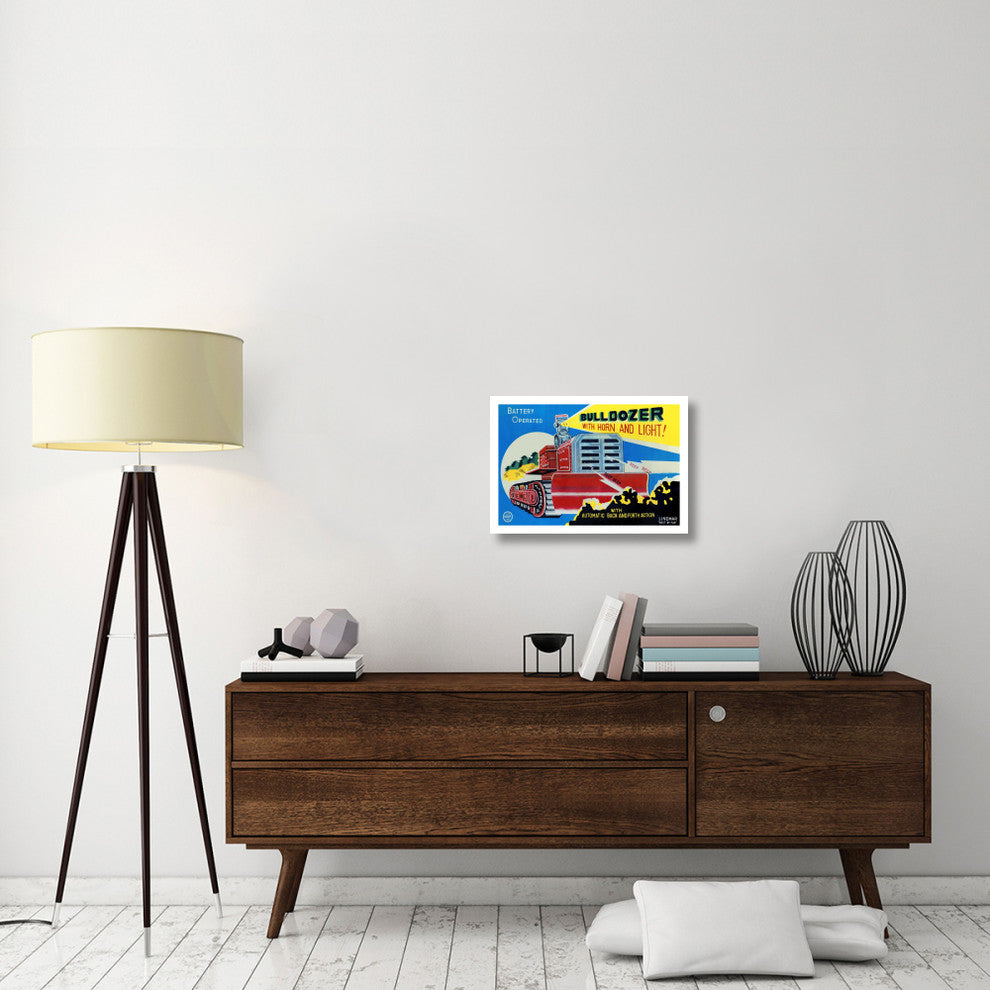 "Battery Operated Bulldozer with Horn and Light" Print by Retrotrans, 24"x17"
