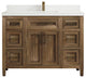 Santa Monica 48 Single Sink Bath Vanity in Graywashed Teak 2" White Quartz