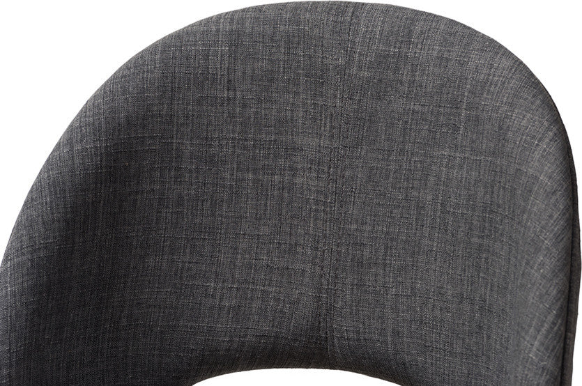 Wesley Dark Gray Upholstered Walnut Wood Dining Chair, Set of 2